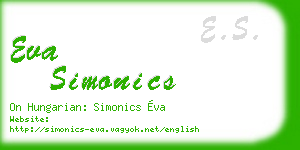 eva simonics business card