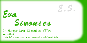 eva simonics business card